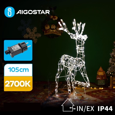 Aigostar - LED Väli jõuludekoratsioon LED/3,6W/31/230V 2700K 105 cm IP44 põhjapõder