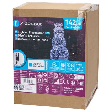 Aigostar - LED Väli jõuludekoratsioon LED/3,6W/31/230V 6500K 60 cm IP44 lumememm