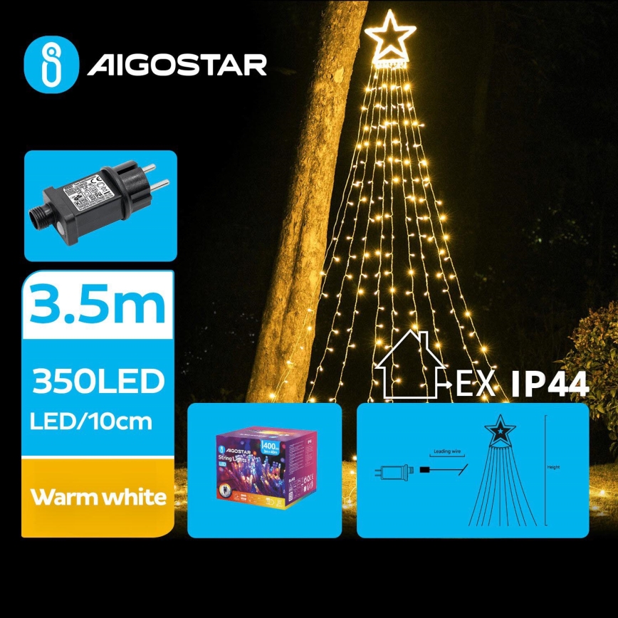 Aigostar - LED Väli jõuludekoratsioon LED/6W/230V 3,5m IP44 soe valge