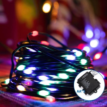Aigostar -LED Väli jõuluteemaline valguskett 150xLED/8 funktsiooni 3xAA 15,3m IP44 mitmevärviline