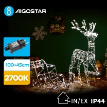 Aigostar - LED Väli kaunistus LED/3,6W/31/230V 2700K 90/45cm IP44 põhjapõder kelguga