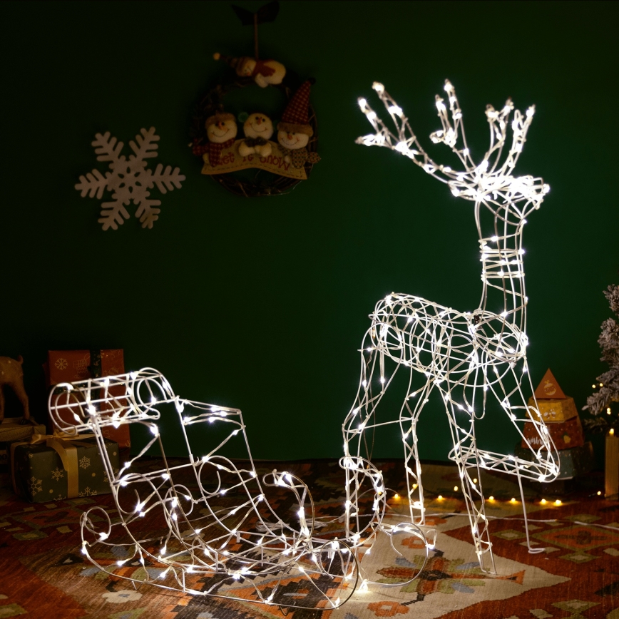 Aigostar - LED Väli kaunistus LED/3,6W/31/230V 2700K 90/45cm IP44 põhjapõder kelguga