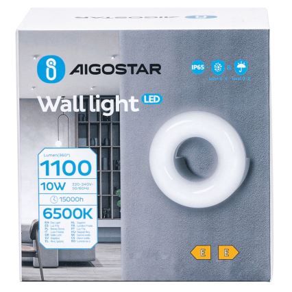 Aigostar - LED Väli seinavalgusti LED/10W/230V 6500K IP65 must