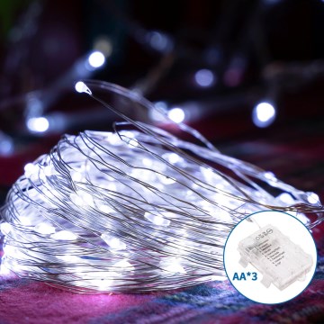 Aigostar - LED Väli valguskett 100xLED/8 funktsiooni 10,3m IP44 külm valge