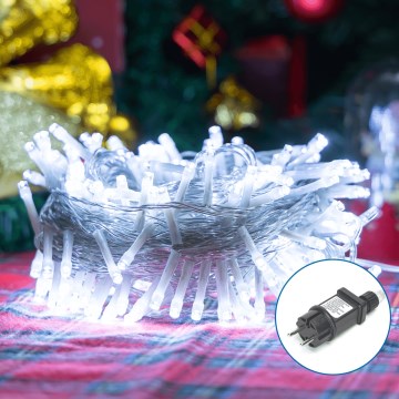 Aigostar - LED Väli valguskett 100xLED/8 funktsiooni 13m IP44 külm valge