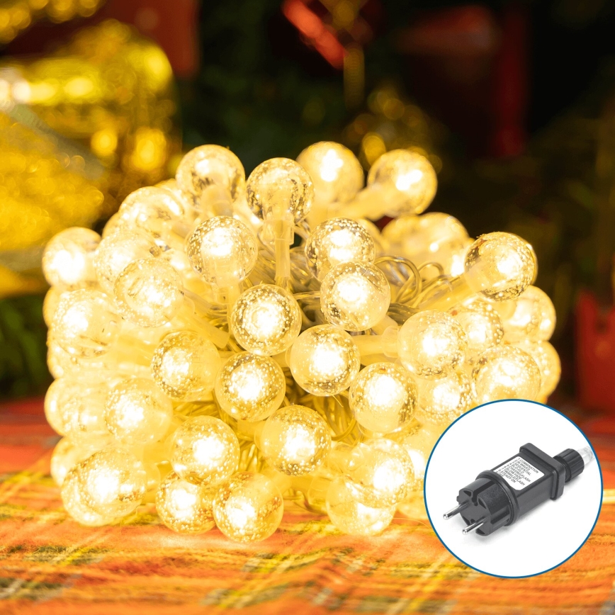 Aigostar - LED Väli valguskett 100xLED/8 funktsiooni 13m IP44 soe valge