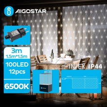 Aigostar- LED Väli valguskett 100xLED/8 funktsiooni 4,5x1,5m IP44 külm valge