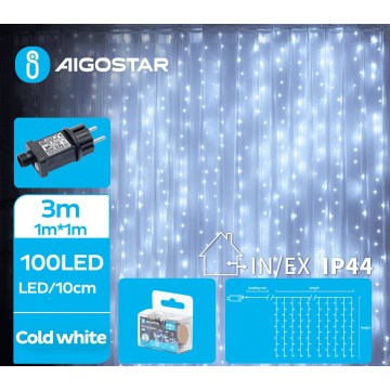 Aigostar - LED Väli valguskett 100xLED/8 funktsiooni 4x1m IP44 külm valge