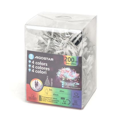 Aigostar - LED Väli valguskett 200xLED/8 funktsiooni 23m IP44 mitmevärviline