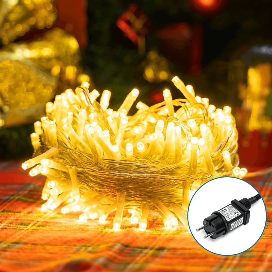 Aigostar - LED Väli valguskett 200xLED/8 funktsiooni 23m IP44 soe valge