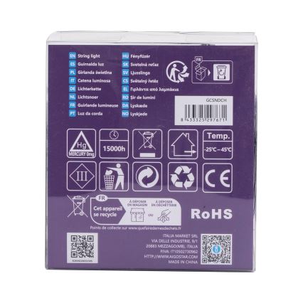 Aigostar - LED Väli valguskett 200xLED/8 funktsiooni 3xAA 10,3m IP44 soe valge
