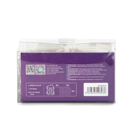 Aigostar - LED Väli valguskett 200xLED/8 funktsiooni 3xAA 5x2m IP44 mitmevärviline