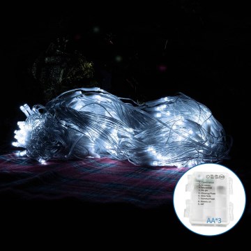 Aigostar - LED Väli valguskett 200xLED/8 funktsiooni 6x1,5m IP44 külm valge