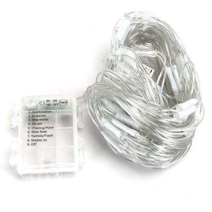Aigostar - LED Väli valguskett 200xLED/8 funktsiooni 6x1,5m IP44 külm valge