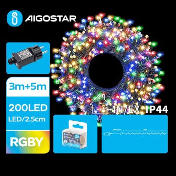 Aigostar - LED Väli valguskett 200xLED/8 funktsiooni 8m IP44 mitmevärviline