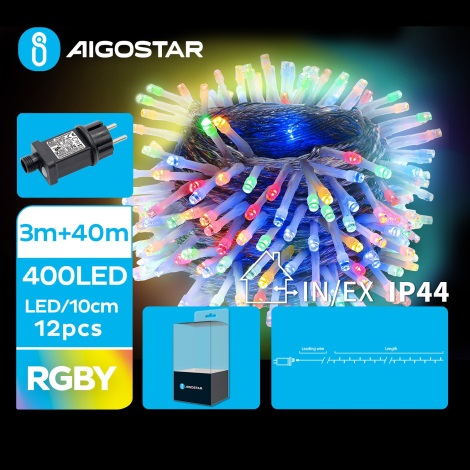 Aigostar - LED Väli valguskett 400xLED/8 funktsiooni 43m IP44 mitmevärviline