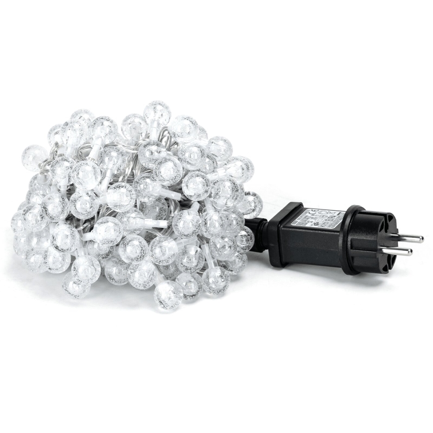 Aigostar - LED Väli valguskett 50xLED/8 funktsiooni 8m IP44 külm valge
