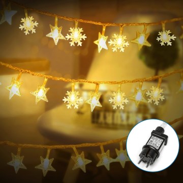 Aigostar - LED Väli valguskett 50xLED/8 funktsiooni 8m IP44 soe valge