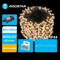 Aigostar - LED Väli valguskett 600xLED/8 funktsiooni 33m IP44 soe valge