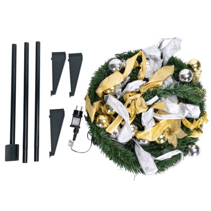Aigostar - LED väljas kasutamiseks mõeldud jõulupuu 100xLED 1,5m IP44 valge/kuldne, külmvalge