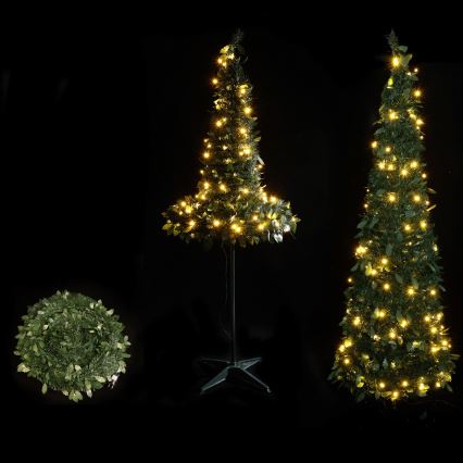 Aigostar - LED välistingimustes jõulupuu 80 LED 1,2 m IP44 roheline, soe valge