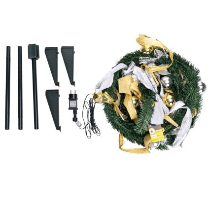 Aigostar - LED välistingimustes kasutatav jõulupuu 80xLED 1,2m IP44 valge/kuldne, soe valge