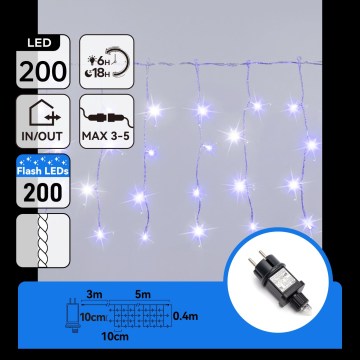 Aigostar - LED välijõulutuled 200xLED 8x0,4m IP44 sinine