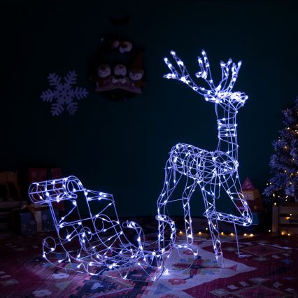 Aigostar - LED Välikaunistus LED/3,6W/31/230V 6500K 90/45cm IP44 põhjapõder kelguga