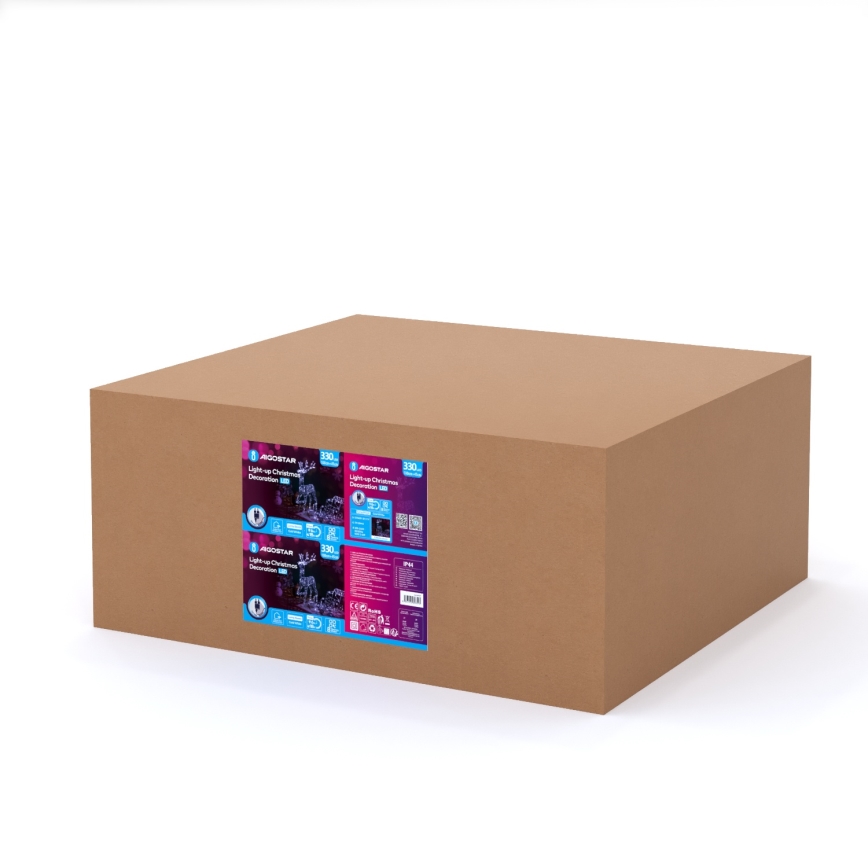 Aigostar - LED Välikaunistus LED/3,6W/31/230V 6500K 90/45cm IP44 põhjapõder kelguga