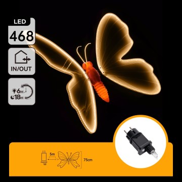 Aigostar - LED väline dekoratsioon 504xLED IP44 soe valge liblikas