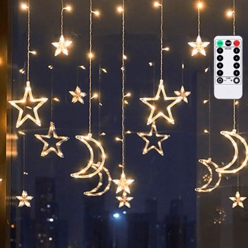 Aigostar - LED väline jõulukett 120 x LED / 6W / 230V / 8 funktsiooni 3 x 0,6 m IP44 soe valge + kaugjuhtimispult