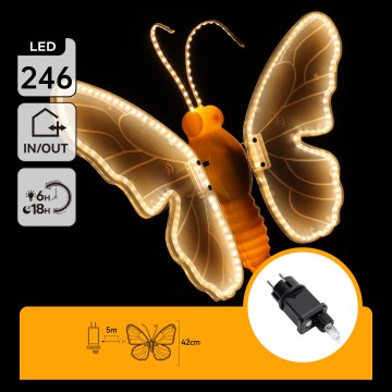 Aigostar - LED välisdekoratsioon 246xLED/9W/230V 42 cm IP44 liblikas/mitmevärviline