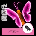 Aigostar - LED välisdekoratsioon 246xLED/9W/230V 42 cm IP44 liblikas/roosa