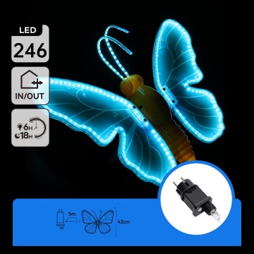 Aigostar - LED välisdekoratsioon 246xLED/9W/230V 42 cm IP44 liblikas/sinine