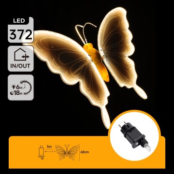 Aigostar - LED välisdekoratsioon 306xLED IP44 soe valge liblikas