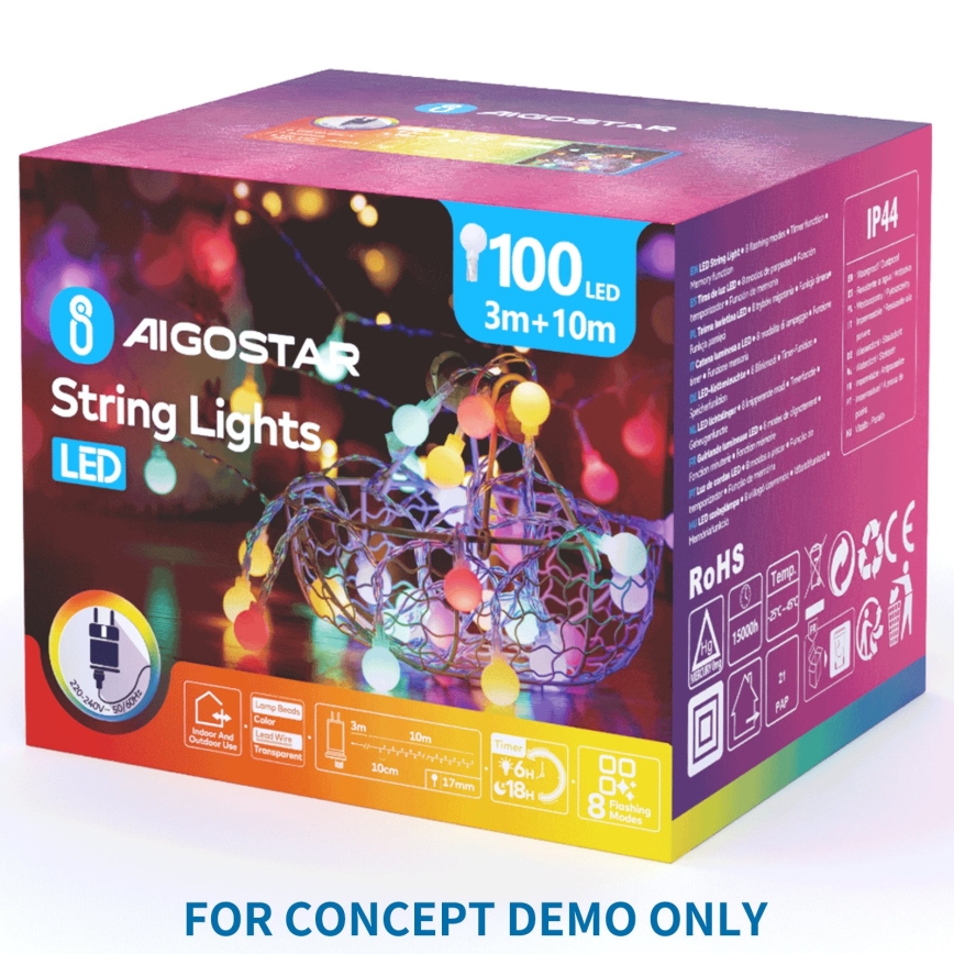 Aigostar - LED välisdekoratsioon 306xLED IP44 soe valge liblikas