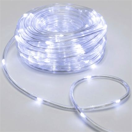 Aigostar - LED välistingimustes jõulukaunistuste kett 100×LED/8 funktsiooni 3×AA 10,3 m IP44 külmvalge