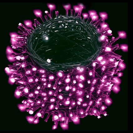 Aigostar - LED välisjõulukaabel 200xLED/8 funktsiooni 3xAA 10,3m IP44 roosa