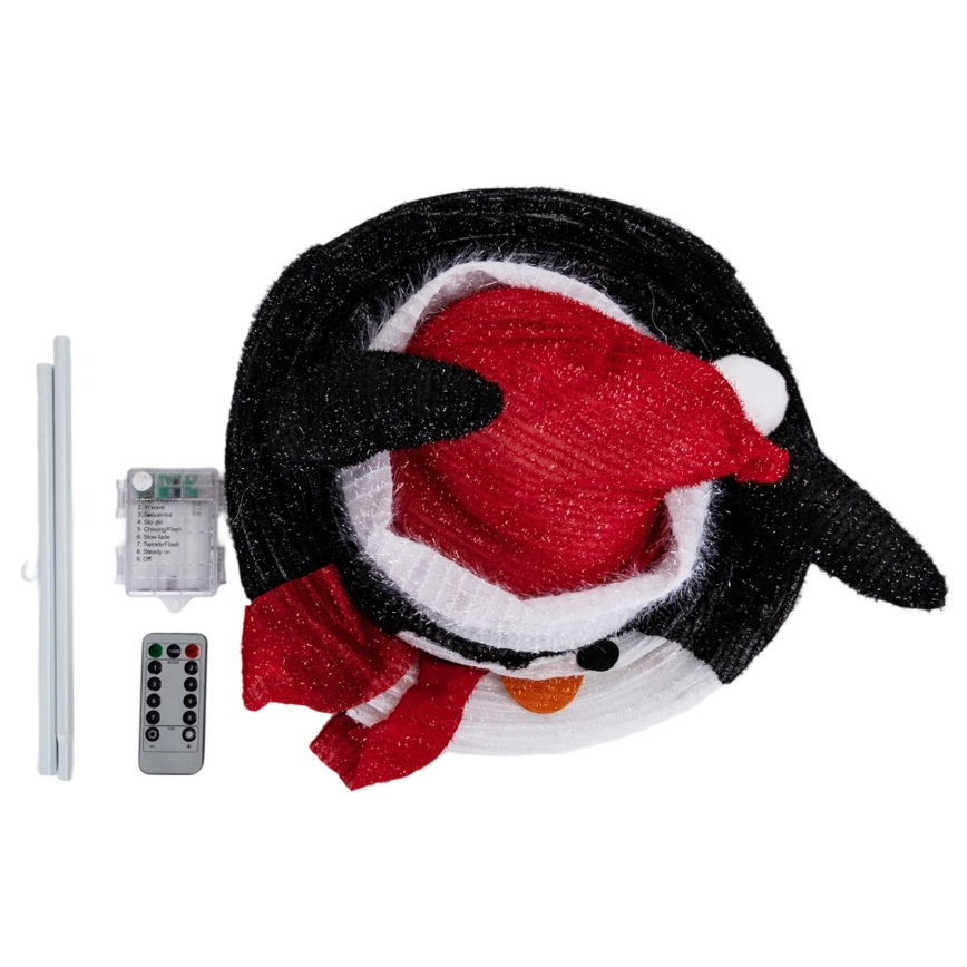 Aigostar - LED välisjõulukaunistus 50xLED/3xAA 0,7m IP44 pingviin + kaugjuhtimispult