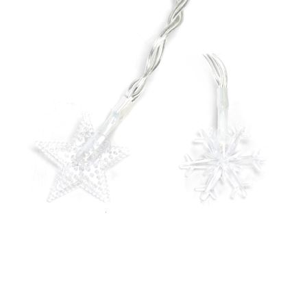 Aigostar - LED välistingimustes jõulutuled 100xLED/8 režiimi 3xAA 10m IP44 soe valge tähed