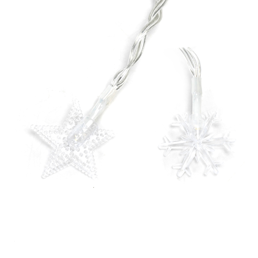 Aigostar - LED välistingimustes jõulutuled 100xLED/8 režiimi 3xAA 10m IP44 soe valge tähed