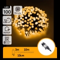 Aigostar - LED väliskasutuseks mõeldud dekoratiivkett, 100 LED, 8 režiimi, 10 m, IP44, soe valge
