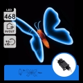 Aigostar - LED välistingimuste dekoratsioon 468xLED 75 cm IP44 liblikas/sinine