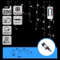 Aigostar - LED välistingimuste jõulukaunistuste rida 200xLED/6W/230V/8 režiimi 3x1m IP44 külmvalge + kaugjuhtimispult