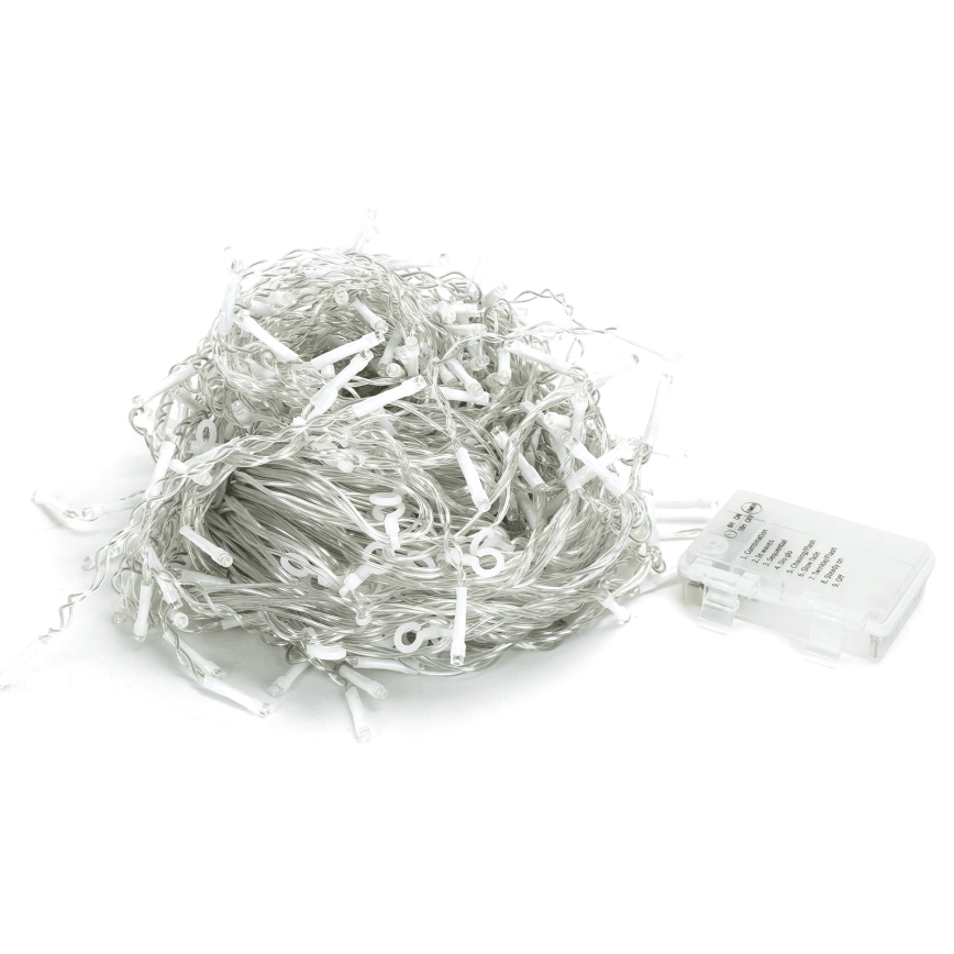 Aigostar - LED välitingimustesse mõeldud jõulutuled 300xLED/8 funktsiooni 3xAA 18x0,6 m IP44 külmvalge