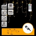 Aigostar - LED välistingimuste jõulutuled 200xLED/6W/230V/8 erinevat režiimi 3x1m IP44 soe valge + kaugjuhtimispult
