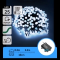 Aigostar - LED välistingimuste jõulutuled 25xLED/8 funktsiooni 3xAA 2,8m IP44 külmvalge