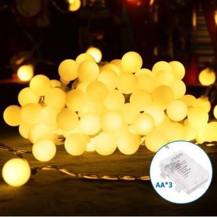 Aigostar - LED välisjõulutuled 100xLED/3xAA/8 funktsiooni 10,3 m IP44 soe valge