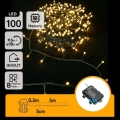 Aigostar - LED välistingimuste valguskett 100xLED/8 režiimi 3xAA 5,3 m IP44 soe valge