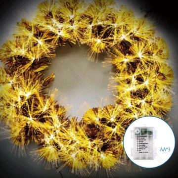 Aigostar - LED välistingimustes 3D jõuluvõru 72xLED/3xAA Ø 50 cm IP44 soe valge